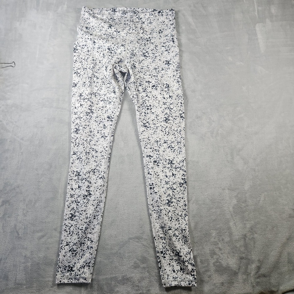 Athleta Salutation Stash Pocket Printed 7/8 Legging White Green Speckled MT